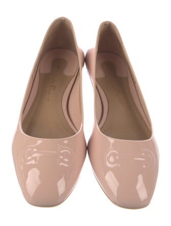 Ferragamo Gancini Logo Patent Leather Ballet Flats