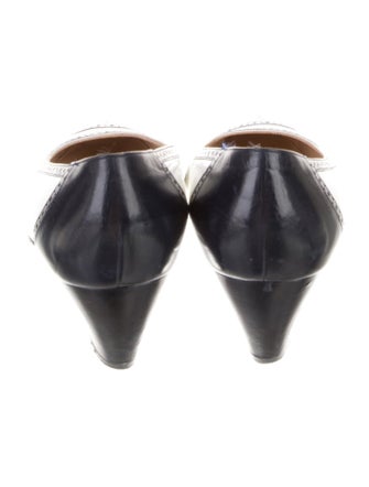 Ferragamo Leather Colorblock Pattern Pumps