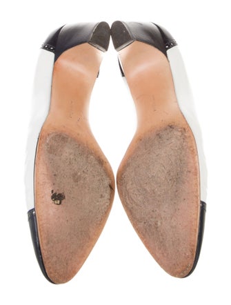 Ferragamo Leather Colorblock Pattern Pumps