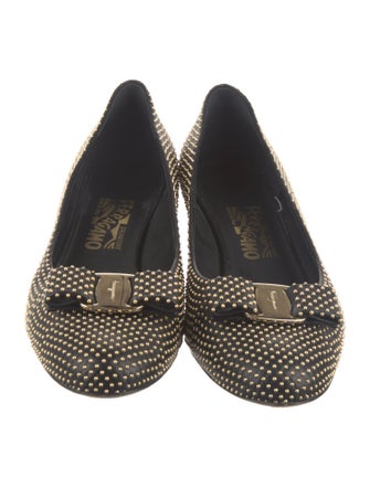 Ferragamo Vara Bow Accent Leather Flats