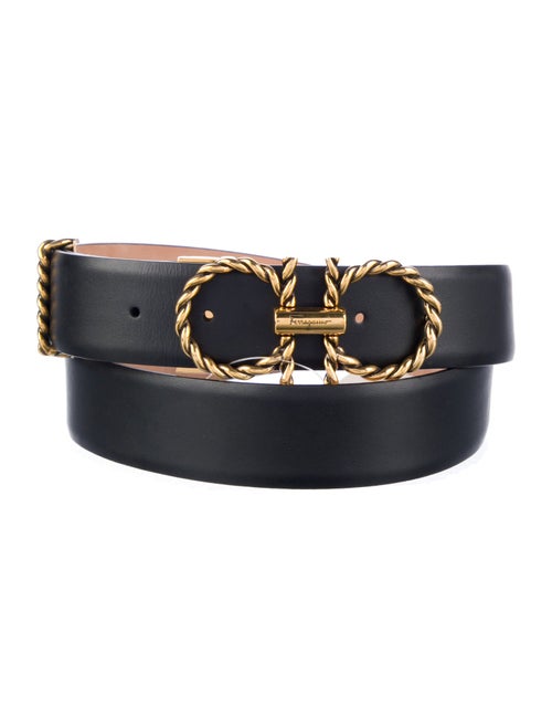 Ferragamo Gancini Logo Leather Belt