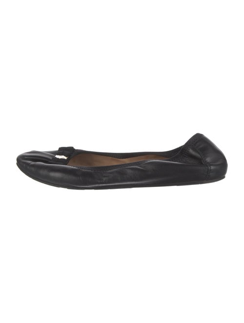 Ferragamo Vara Bow Accent Leather Ballet Flats