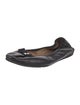 Ferragamo Vara Bow Accent Leather Ballet Flats