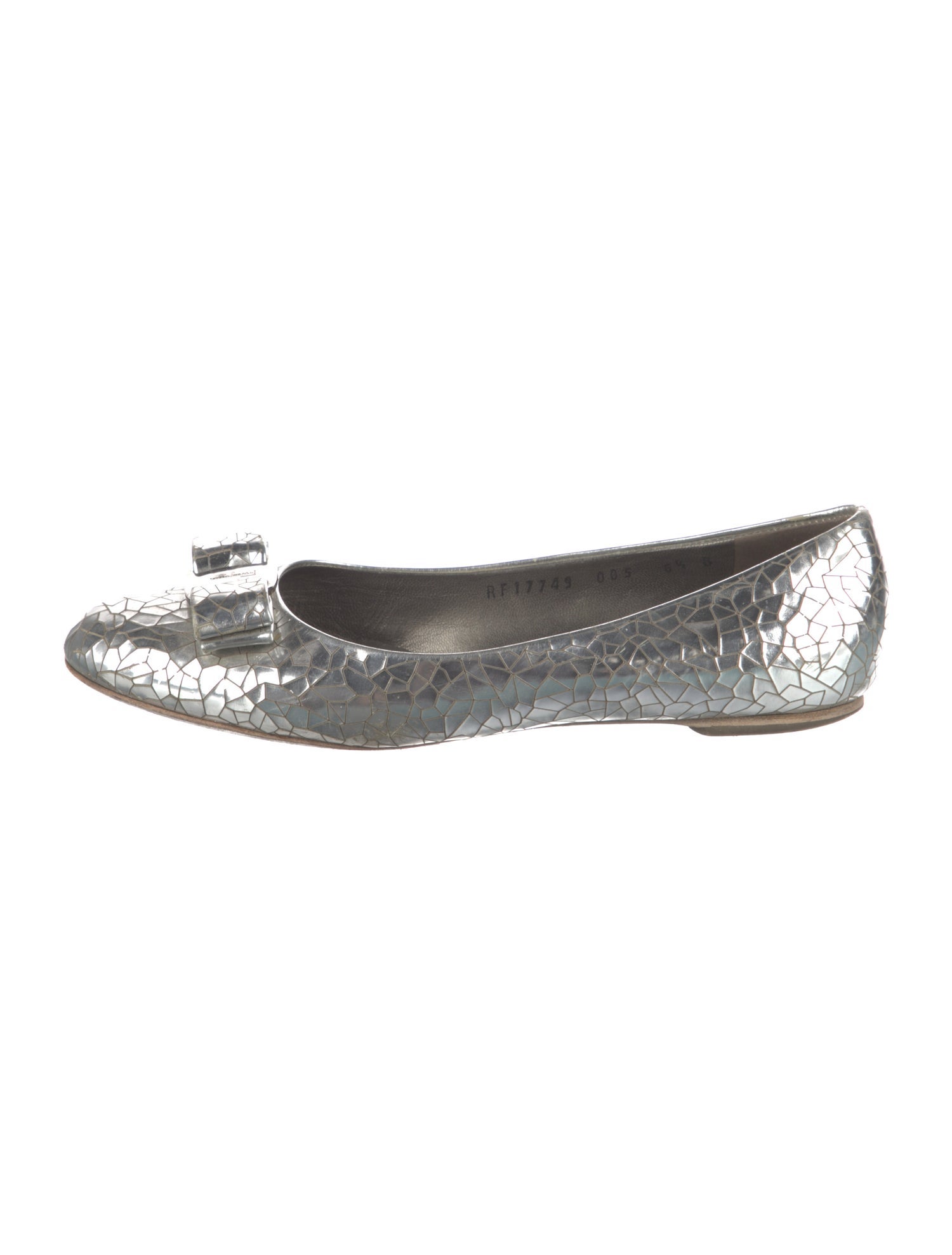 Ferragamo Leather Animal Print Ballet Flats