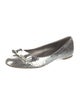 Ferragamo Leather Animal Print Ballet Flats