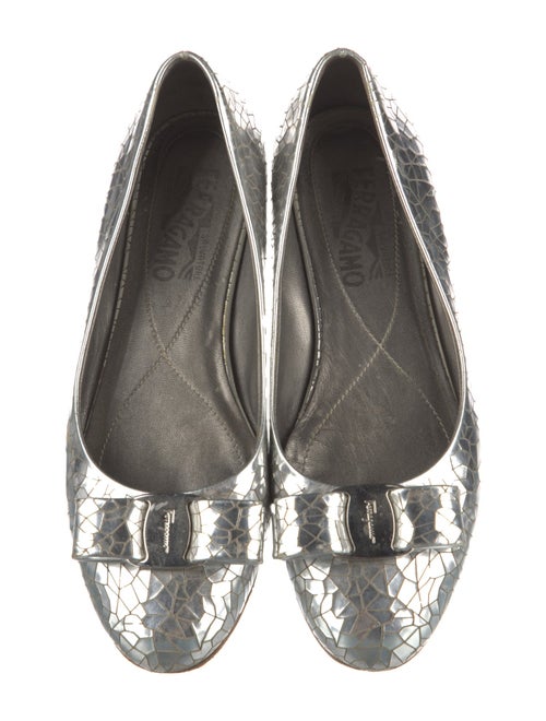 Ferragamo Leather Animal Print Ballet Flats