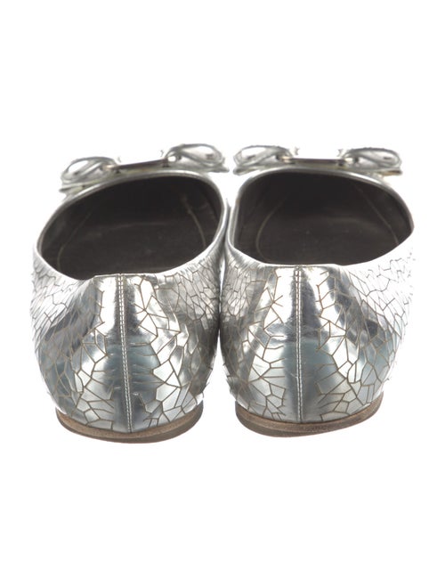 Ferragamo Leather Animal Print Ballet Flats