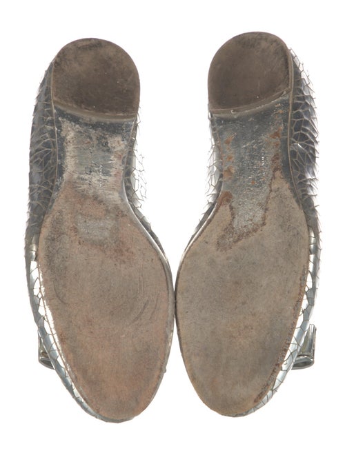 Ferragamo Leather Animal Print Ballet Flats