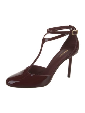 Ferragamo Patent Leather T-Strap Pumps