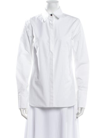 Ferragamo Long Sleeve Button-Up Top