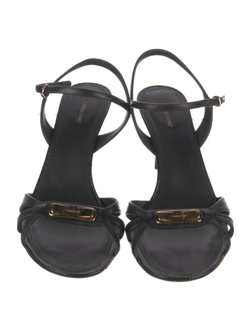 Ferragamo Leather Bow Accents Sandals