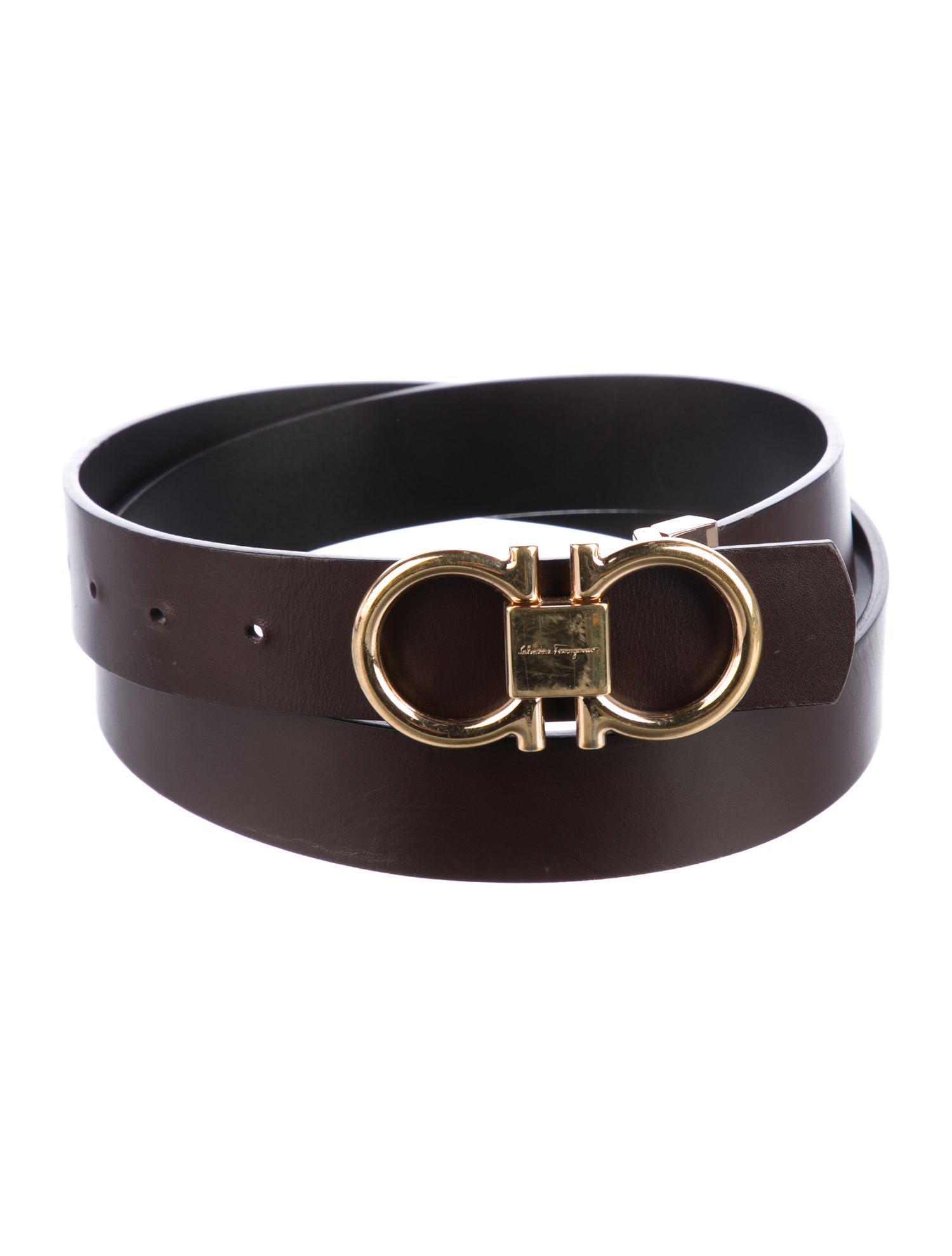 Ferragamo Gancini Logo Leather Belt