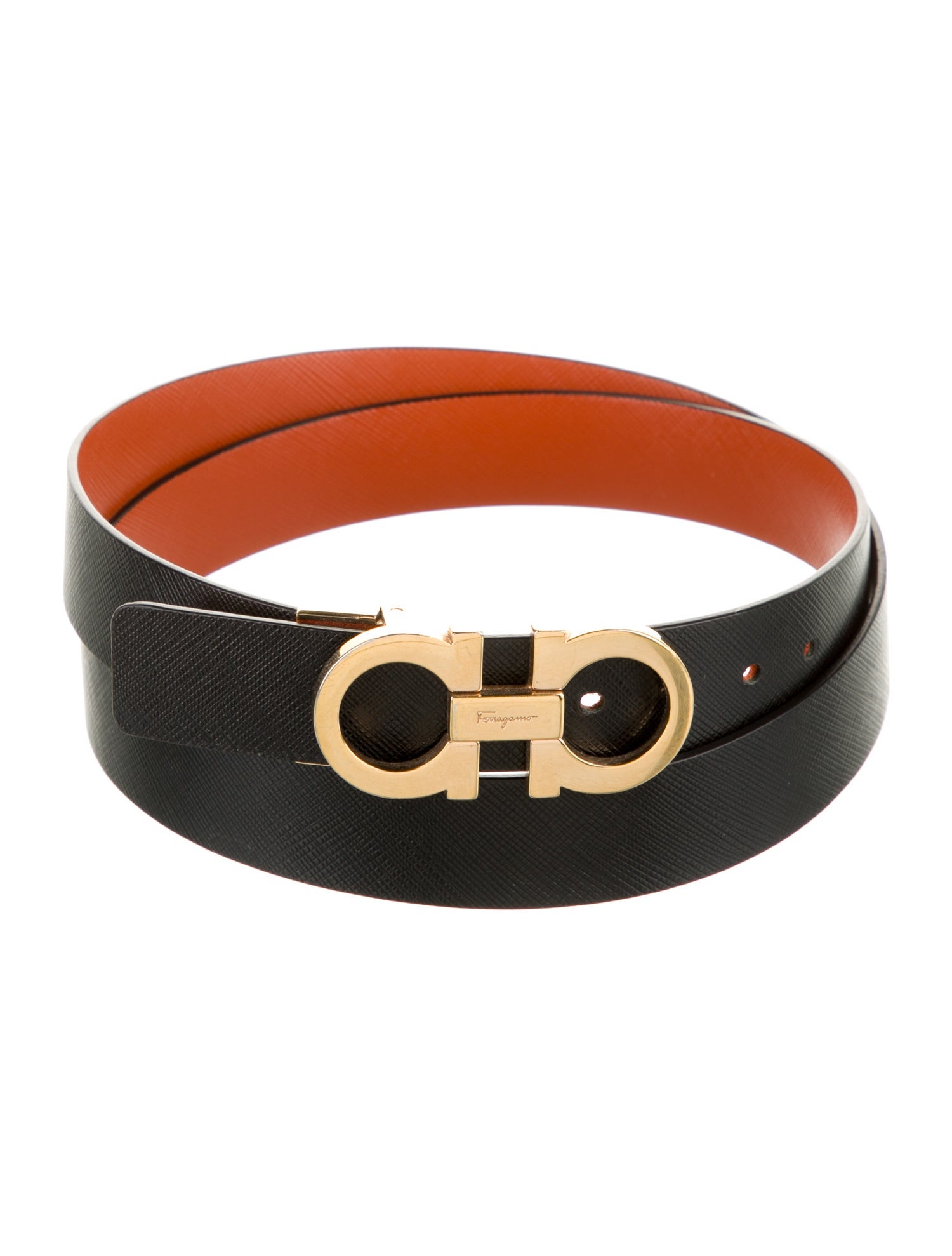Ferragamo Gancini Logo Skinny Belt