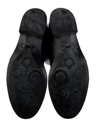 Salvatore Ferragamo Gancini Logo Leather Riding Boots