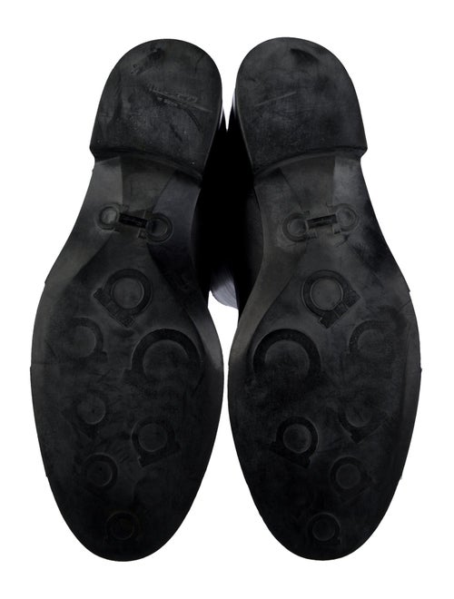 Salvatore Ferragamo Gancini Logo Leather Riding Boots