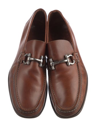 Ferragamo Gancini Logo Leather Loafers