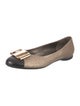 Ferragamo Leather Colorblock Pattern Ballet Flats