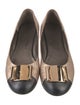 Ferragamo Leather Colorblock Pattern Ballet Flats