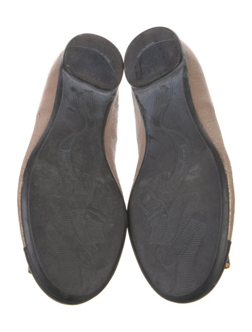 Ferragamo Leather Colorblock Pattern Ballet Flats