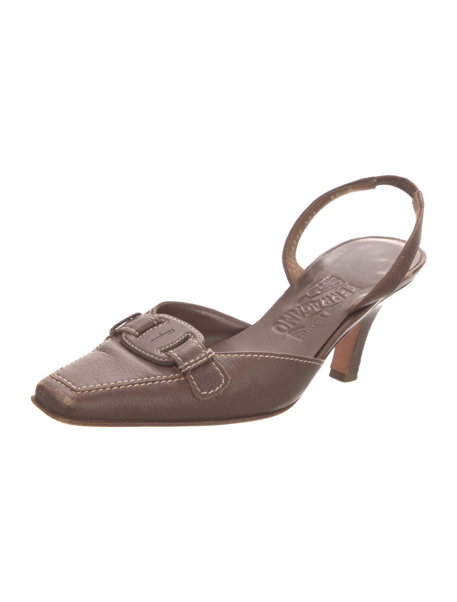 Ferragamo Leather Slingback Pumps