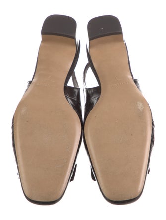 Ferragamo Embossed Leather Slingback Pumps