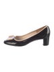 Ferragamo Patent Leather Bow Accents Pumps