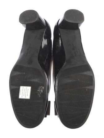 Ferragamo Patent Leather Bow Accents Pumps