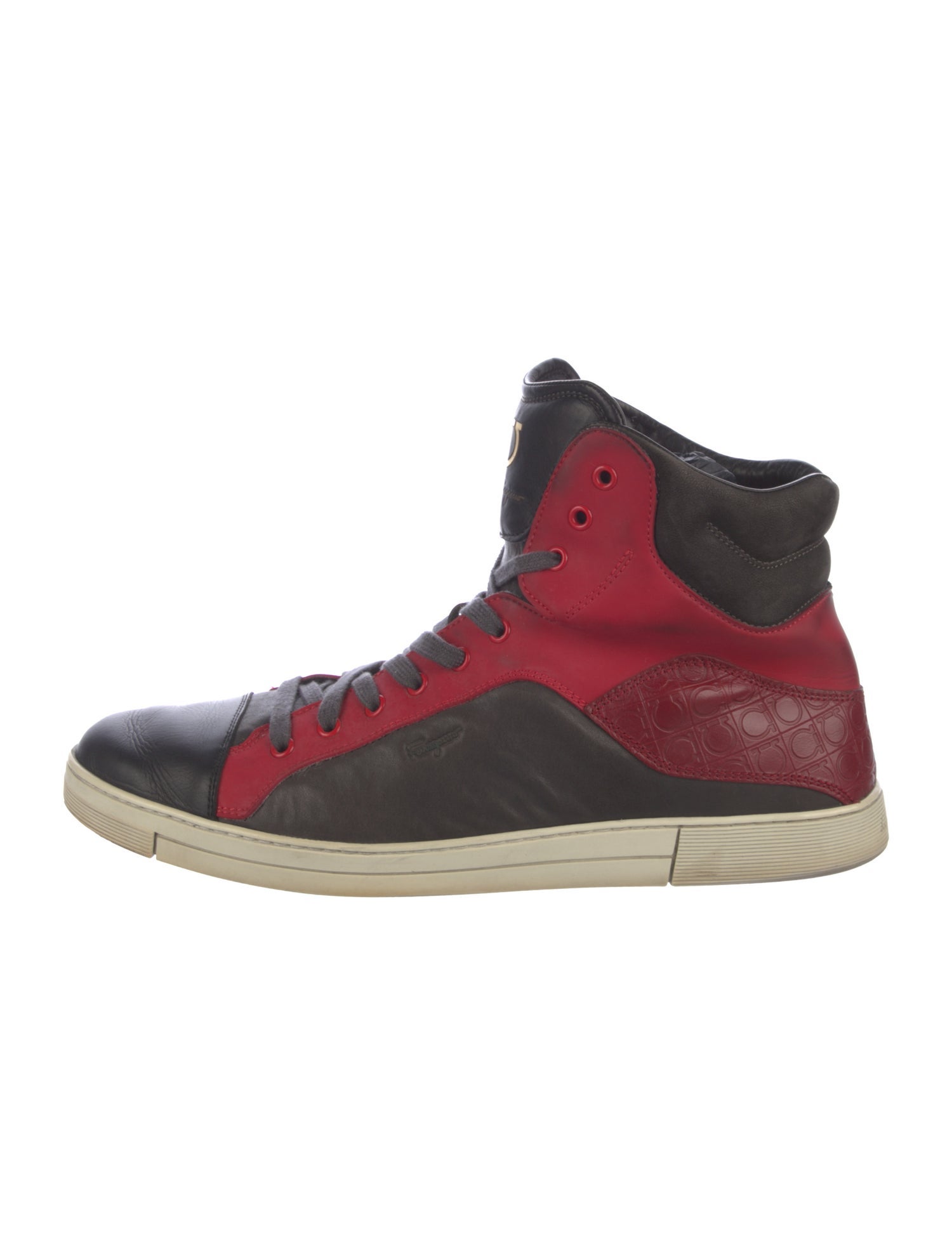 Ferragamo Gancini Logo Leather Sneakers
