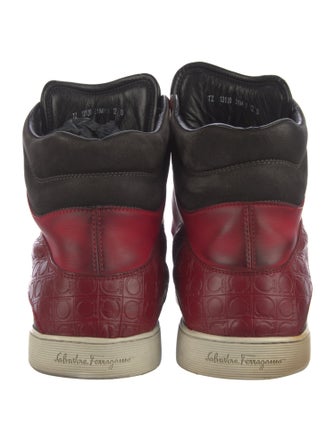 Ferragamo Gancini Logo Leather Sneakers