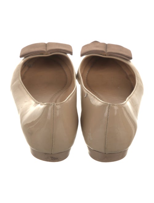 Ferragamo Vara Bow Accent Patent Leather Ballet Flats