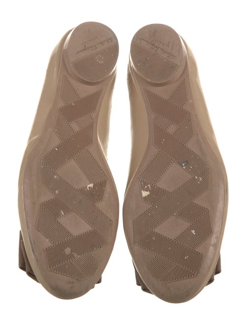 Ferragamo Vara Bow Accent Patent Leather Ballet Flats