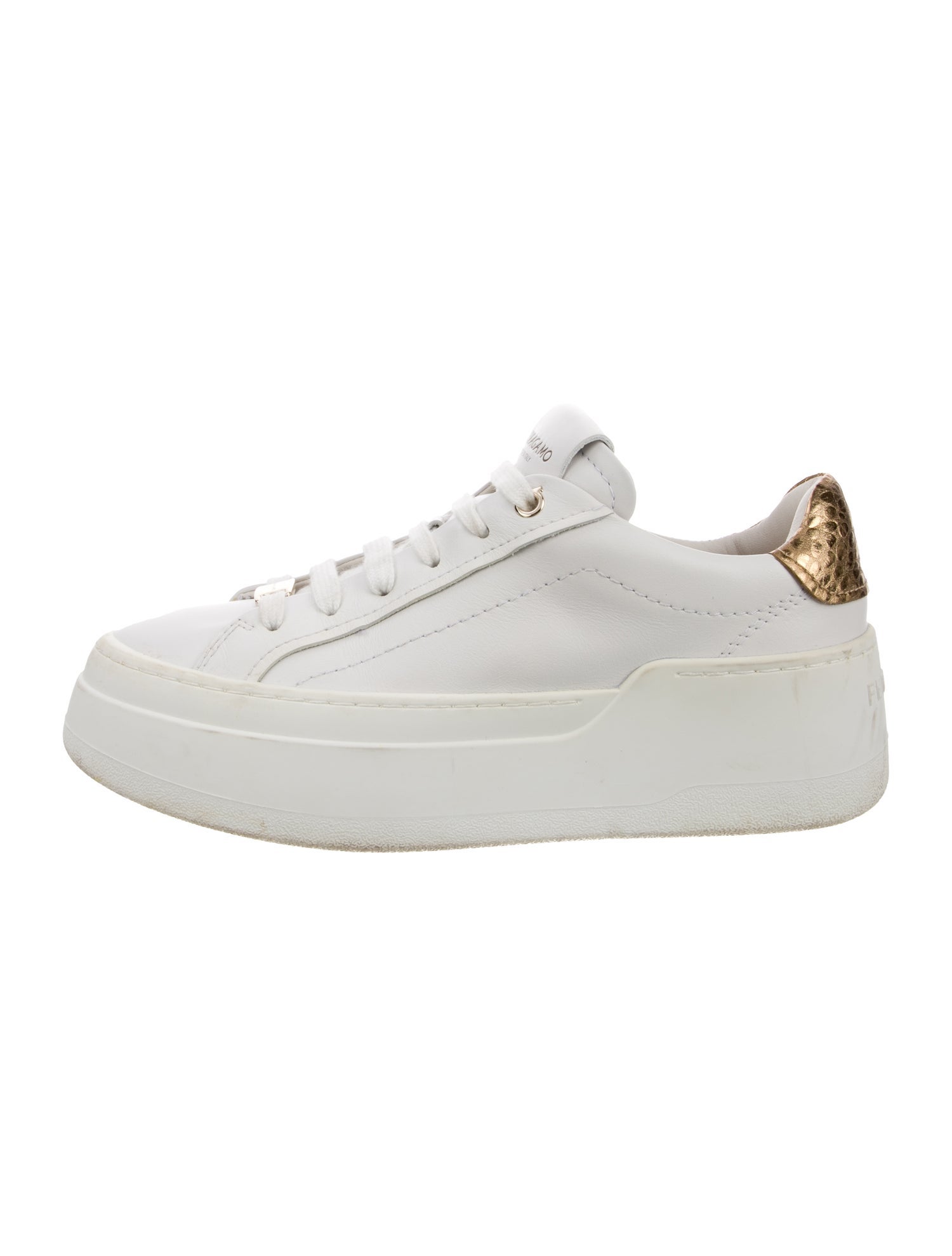 Ferragamo Gancini Logo Leather Sneakers