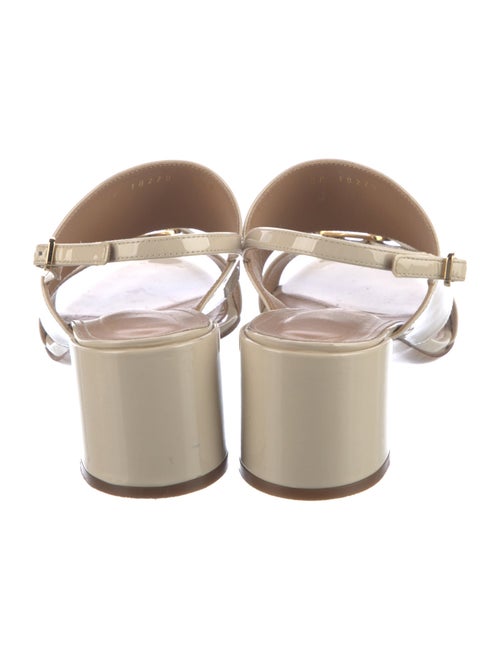 Ferragamo Vara Bow Accent Patent Leather Slingback Sandals