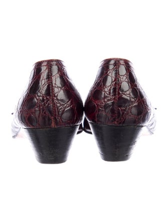 Ferragamo Crocodile Animal Print Loafers