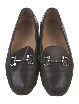 Ferragamo Gancini Logo Leather Loafers