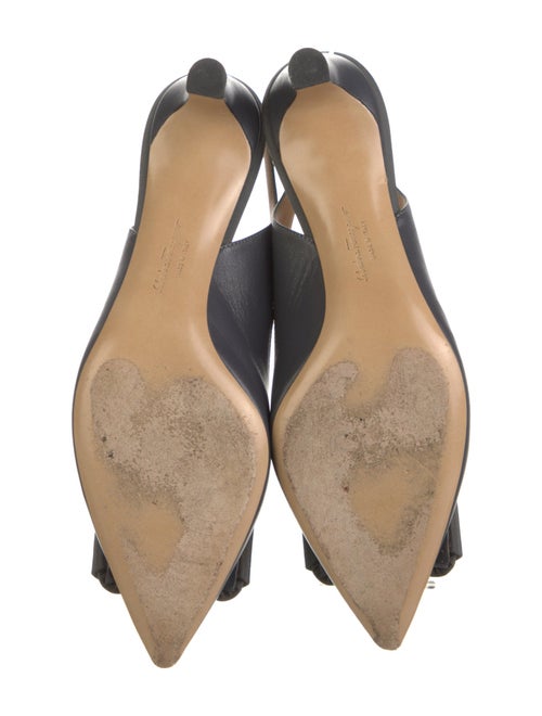 Ferragamo Vara Bow Accent Leather Slingback Pumps