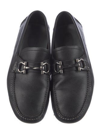 Ferragamo Gancini Logo Leather Drivers