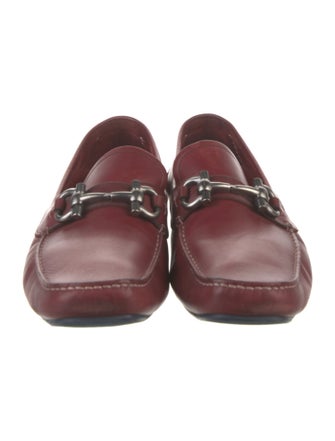 Ferragamo Gancini Logo Leather Drivers