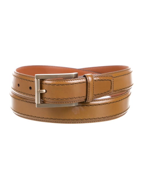 Ferragamo Leather Whipstitch Trim Waist Belt