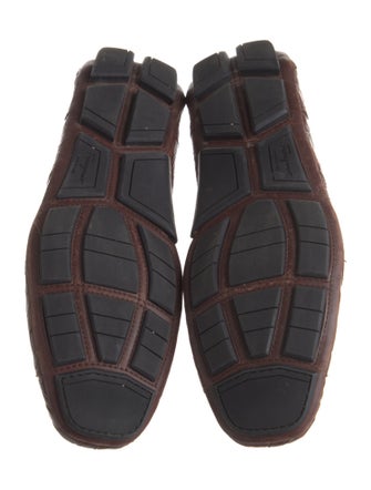 Ferragamo Gancini Logo Embossed Leather Drivers