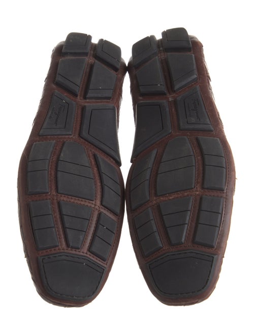 Ferragamo Gancini Logo Embossed Leather Drivers