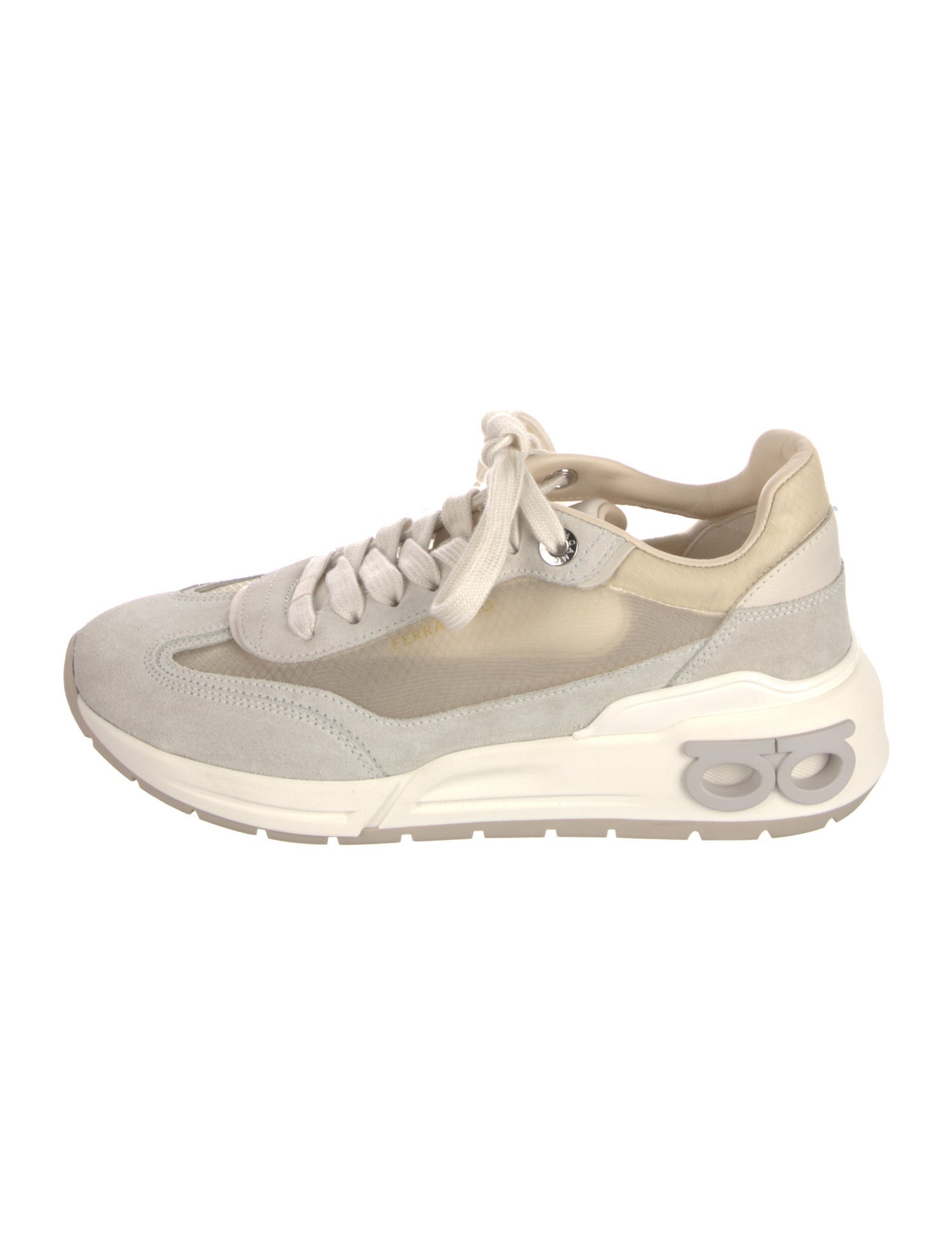 Ferragamo Leather Colorblock Pattern Sneakers