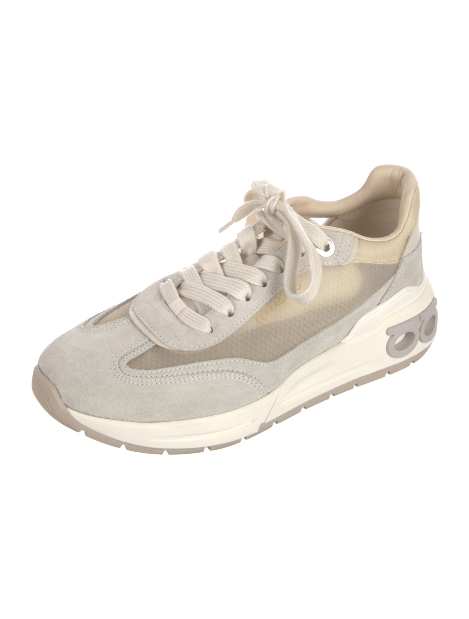 Ferragamo Leather Colorblock Pattern Sneakers