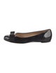 Ferragamo Vara Bow Accent Patent Leather Ballet Flats