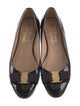 Ferragamo Vara Bow Accent Patent Leather Ballet Flats