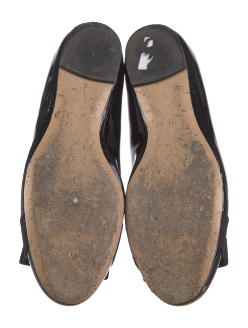 Ferragamo Vara Bow Accent Patent Leather Ballet Flats