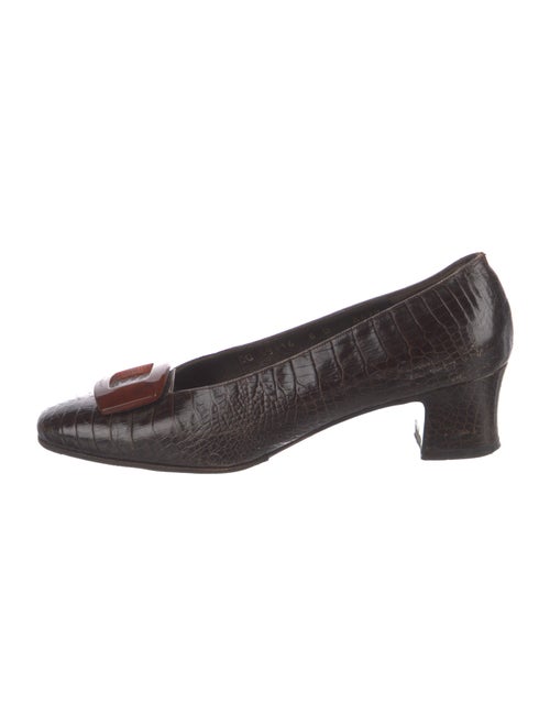 Ferragamo Embossed Leather Pumps