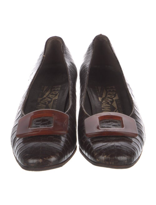 Ferragamo Embossed Leather Pumps