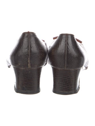 Ferragamo Embossed Leather Pumps