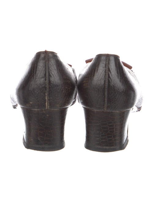 Ferragamo Embossed Leather Pumps